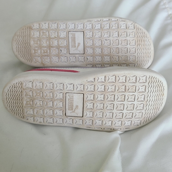 PUMA Shoes Girls Toddler 10C White Vikky v2 Court-Style Sneakers - Picture 4 of 5